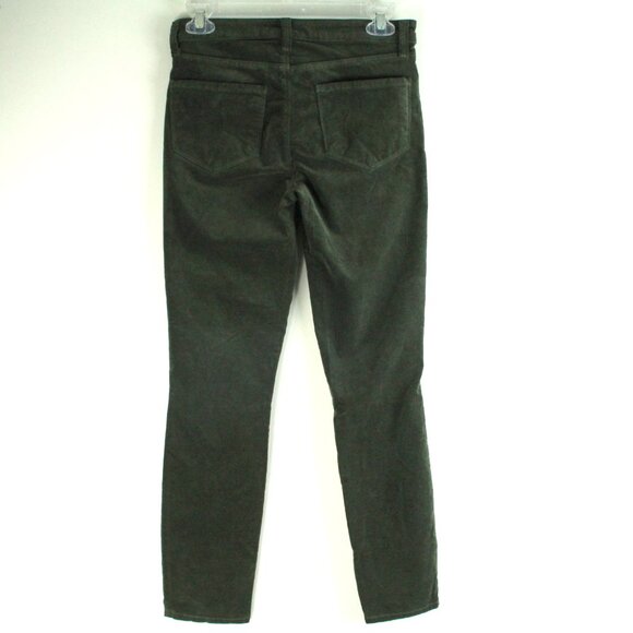 L'AGENCE Margot Mid Rise Moss Green Rich Velvet Signature Skinny Jeans 25 NWT - Picture 4 of 6